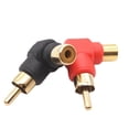 thumbnail image 2 of Ana 10×L-type RCA right -angle elbow 90 degrees RCA male to female audio connector, 2 of 8