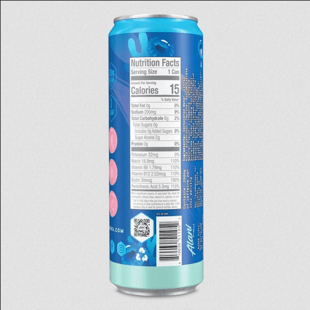 Alani Nu Energy Drink - Breezeberry - 12oz Cans (Single Cans)-Pack Of 4