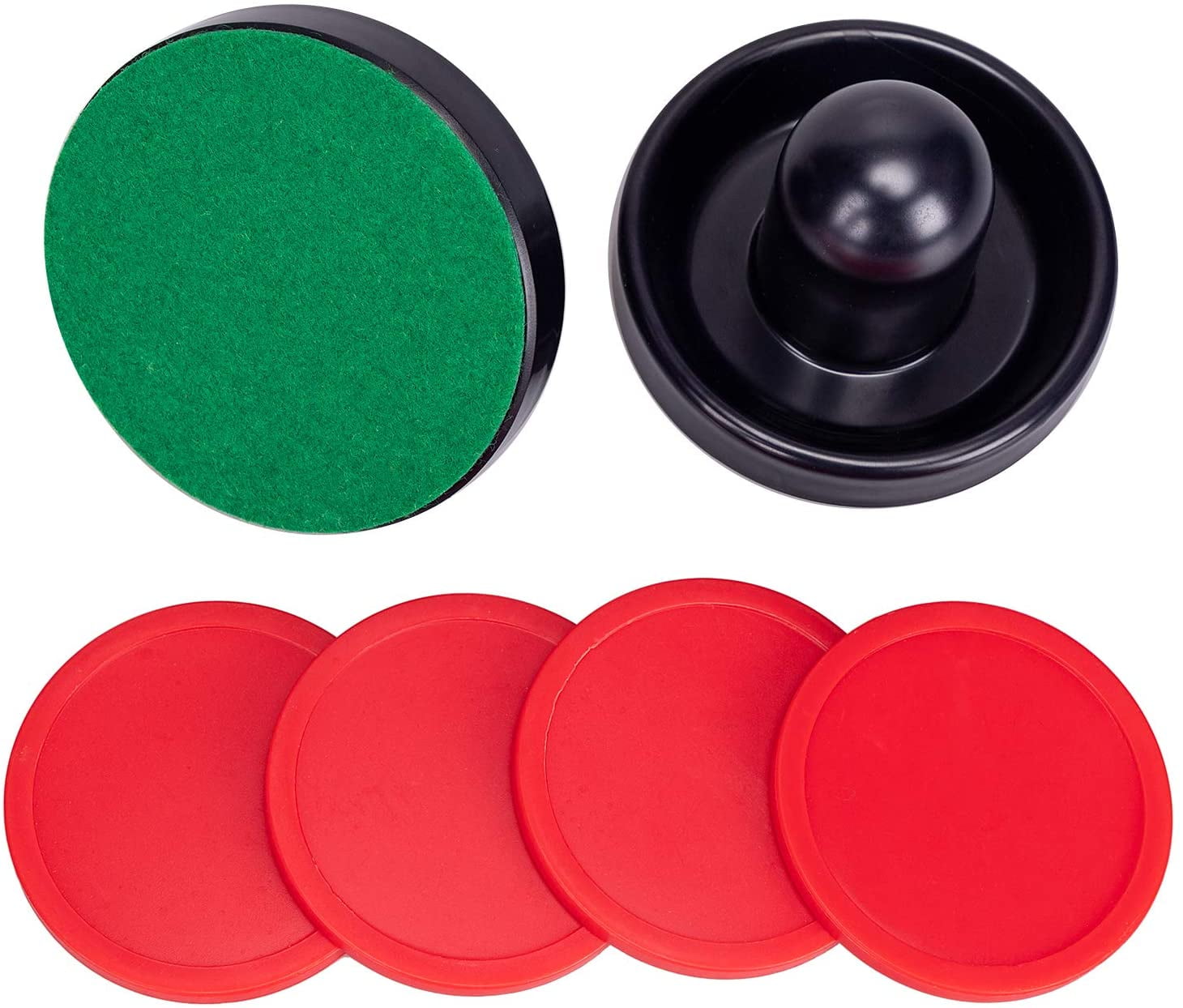 Red 2 Pushers/Goalies and 4 Pucks GLD Products Air Hockey Game Table Accessory Set 