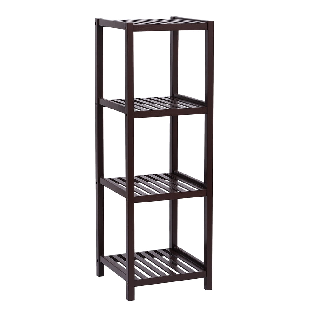 Kepooman Bamboo Bathroom Shelf - 4 Tier Bathroom Shelves Wall Mounted for Towel Storage Shelf, Multifunctional Bathroom Rack Organizer, Dark Brown Kepooman Bamboo Bathroom Shelf - 4 Tier Bathroom Shelves Wall Mounted for Towel Storage Shelf, Multifunctional Bathroom Rack Organizer, Dark Brown