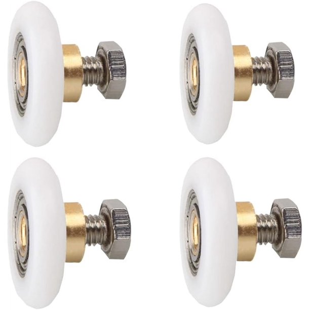 4 piezas de rodillos para puertas, ruedas giratorias para puertas de ducha, rodillos para puertas corredizas, con un diámetro de 20 mm, para puertas de ducha, rodillos de ducha, salas de