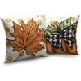 thumbnail image 2 of Autumn Outdoor Pillow Covers 18x18 Set of 2 Fall Burnt Orange Pumpkin Maple Leaves Polka Dots Decorative Throw Pillows Farmhouse Thanksgiving Cushion Cases for Home Couch Sofa, 2 of 6