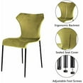 thumbnail image 4 of MOJAY Modern Kitchen Dining Room Chairs Set of 2, Velvet Accent Chairs with Metal Legs, Upholstered Living Room Chair, Kitchen Armless Chairs for Bedroom, Vanity(Green), 4 of 6