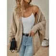 thumbnail image 2 of SWSMCLT Women's 2025 Baggy Cardigan Sweaters Autumn Date Knit Cardigan Sweater Batwing Sleeve Elegant Khaki XX-Large, 2 of 5