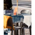 thumbnail image 5 of Outdoor Tablecloth with Umbrella Hole & Zipper, Blue Gray Beige Square Tablecloth 54x54 Inch, Retro Abstract Geometric Oil Painting Patio Table Cover Waterproof Table Cloth for Picnic/Party, 5 of 7
