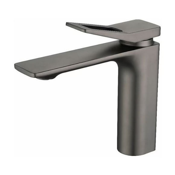 Robinet de lavabo,grey robinet de salle de bain, inox 304 brossé, robinet de lavabo anticalcaire, robinet chaud et froid