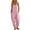 Pink, variant on Womens Solid Linen Blend Bib Overall Jumpsuit Oversized Side Patch Pockets Metal Button Adjustable Shoulder Straps Cuffed Ankle Hem Loose Fit Full Length Casual Baggy Romper Bottoms