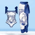 thumbnail image 1 of 2 piezas de traje de baño de playa para mujer con cordones y vestido para deportes acuáticos (L azul blanco) Sywqhk Para Estrenar, 1 of 3
