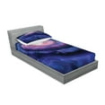 thumbnail image 2 of Ambesonne Galaxy Fitted Sheet & Pillow Sham Set, Nebula in Outer Space, Twin, Mauve Blue, 2 of 2