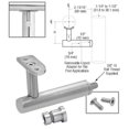 thumbnail image 6 of CRL HR2EPBS 316 Brushed Stainless Long Arm Malibu Series Post Mounted Hand Rail Bracket, 6 of 6