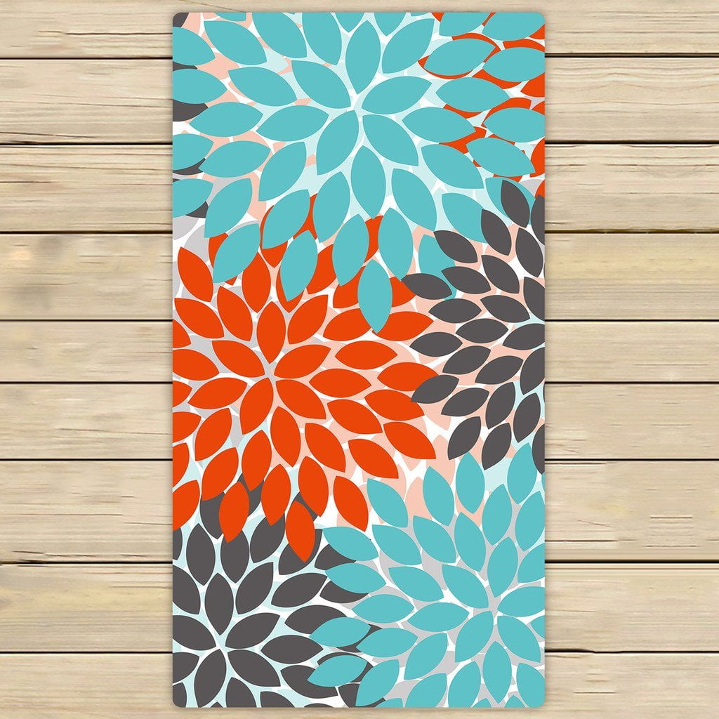 GCKG Multicolor Dahlia Floral Towels,Multicolor Dahlia Floral Beach Bath Towels Bathroom Body