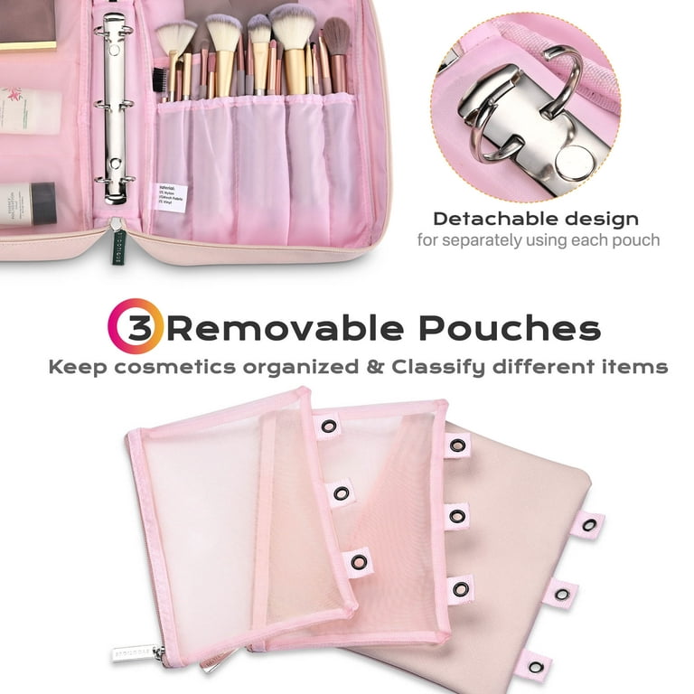 Byootique Essential Loose-Leaf Binder Makeup Bag Cosmetic Organizer –
