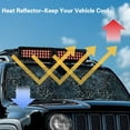thumbnail image 5 of Uorisanigo Windshield Sunshade Front Window Sun Shade Foldable Blue Cheetah Leopard Print Sun Visor for Rubicon Sahara TJ JK JKU 2 Door & 4 Door,Auto Sunshade Heat and UV Rays Blocker, 5 of 7
