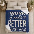 thumbnail image 5 of Navy Work Better You, Festive autumn celebration Scene, Warm Flannel Blanket for Living Room and Reading Nook with Detailed Artwork, Art Lovers autumn celebration Gift, Festive Home Decor, 5 of 9