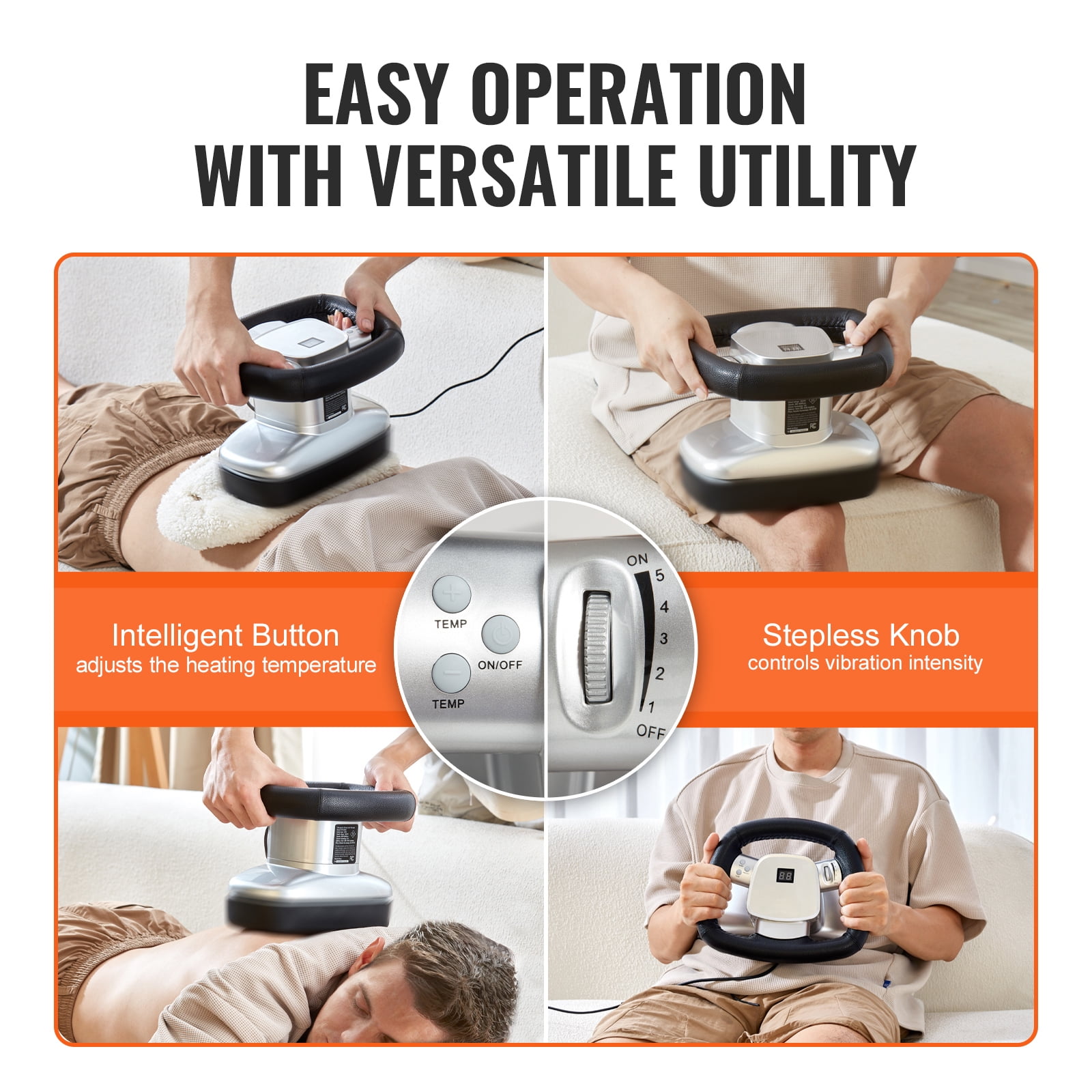 KFFKFF Handheld Chiropractic Massager, Adjustable Speed 400