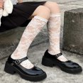 thumbnail image 1 of Medias blancas con encaje, calcetines de mujer de longitud media, calcetines largos de encaje JK, calcetines japoneses bonitos para estudiantes, 1 of 4