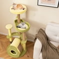 thumbnail image 2 of Gymax Avocado Cat Tree Multi-level Cat Tower w/ Private Condo Cat Self-grooming Brush, 2 of 10
