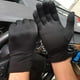thumbnail image 2 of 1 par de guantes de licra para primavera y verano para hombre, de etiqueta, blancos y negros, finos y elásticos, para bailar, ajustados, con joyas blancas, 2 of 5