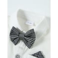 thumbnail image 4 of CARETOO Baby Boy Clothes Suit 0-18M 4Pcs Formal Gentleman Dress Shirt Suspender Pants Hat Bowtie Set, 4 of 12