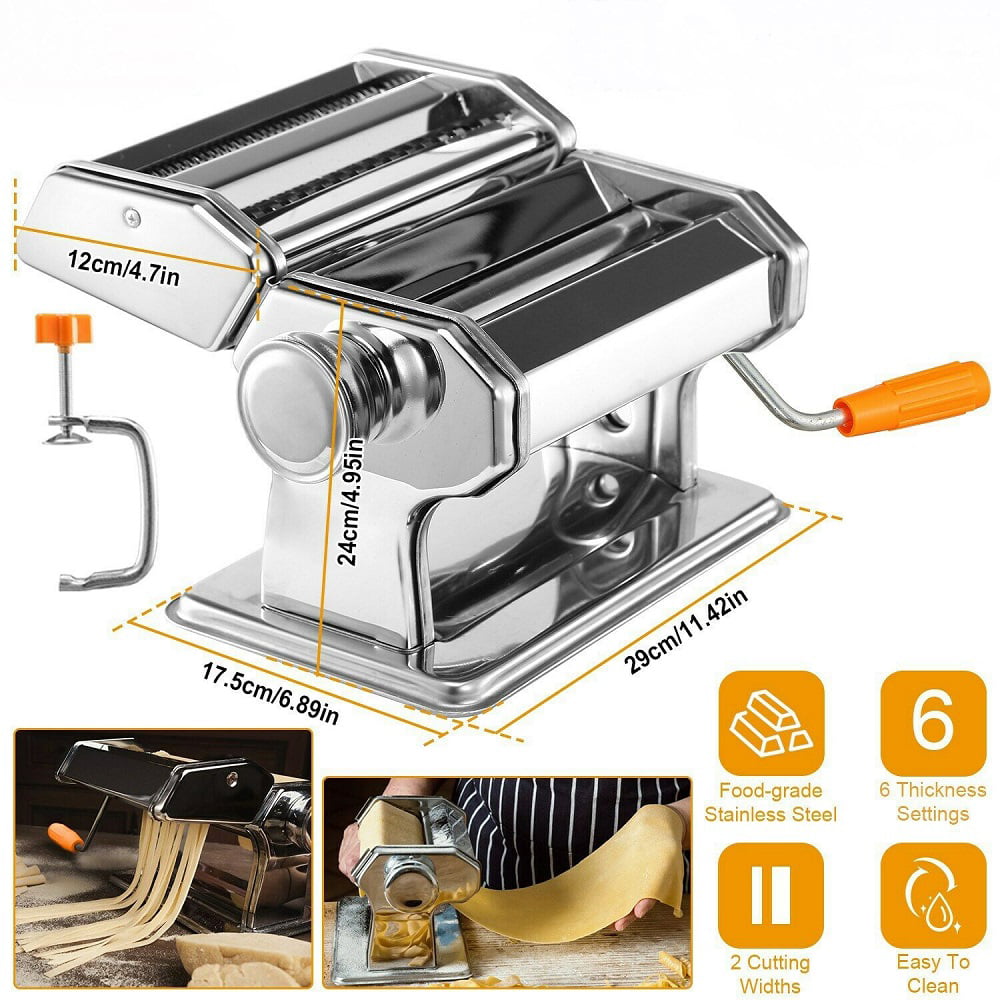 Details about   Stainless Steel Pasta Noodle Maker Roller Machine Adjust for Spaghetti Lasagna