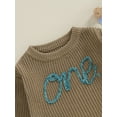 thumbnail image 5 of Bagilaanoe Newborn Baby Boys Girl Knitted Romper Sweater Long Sleeve Bodysuits Letter Embroidered Pullover 9M 12M 18M Infant Warm Jumpers Tops Fall Loose Knitwear, 5 of 9