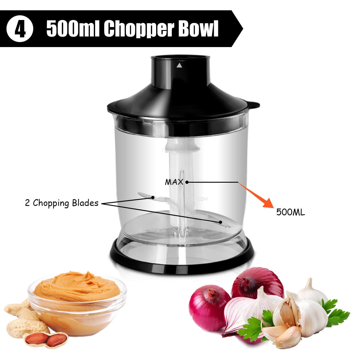 Goplus 1000W Immersion Hand Blender Set Variable Speed Chopper Whisk