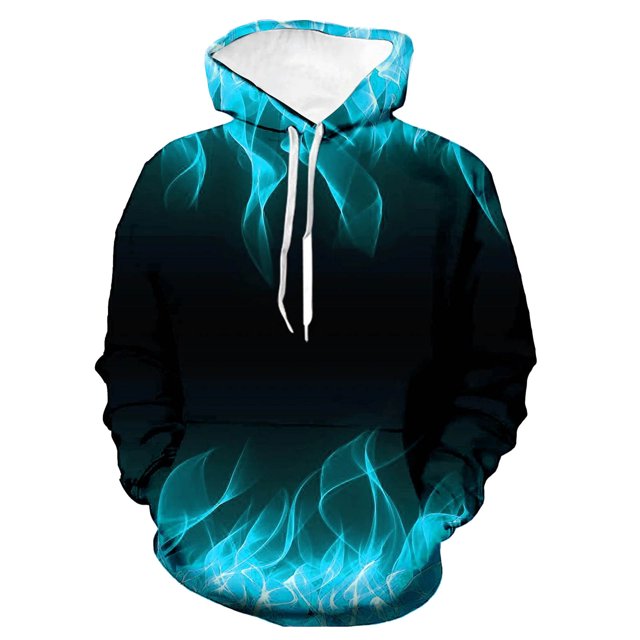 ZVAVZ Clearance 2025 Fall And Winter Hoodies For Men Gradient Flame Printed Cool Pullover Plus Size Hooded Sweater Pullover Blouse With Kangaroo Pocket Graphic Hoodies For Men