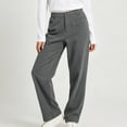 thumbnail image 5 of Sunnin Womens Relaxed Corduroy Pants with Pockets Button Elastic Waist Straight Wide Leg Lounge Trousers, 5 of 6