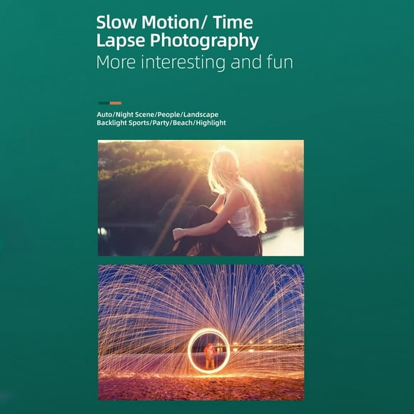 HD 1080P 2.4 Pulgadas 240x320 Cámara Digital Cámaras Recargables con Zoom 16 X Cámara Compacta Cámaras de 44MP, Verde