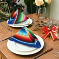 thumbnail image 3 of Coolnut Soft Reusable Satin Table Decorative Napkins, 20x20InX6 PCSMexican Serape Blanket Stripes, Family Dinner Wedding Banquet, Cocktail Party, Kitchen, Birthday Party Washcloth Gift, 3 of 7