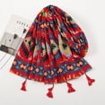 thumbnail image 3 of HSHDLDF Foulard Boho pour Femmes Légère à Imprimé Floral Foulard Automne Hiver Mode Châle à Franges, 3 of 5