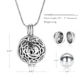 thumbnail image 2 of 3D Flower Urn Necklace for Ashes for Women Men Hollow Heart Keepsake Urn Locket Pendant Memorial Cremation Jewelry with Mini Ball, 2 of 8