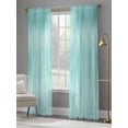 thumbnail image 4 of Turquoise Ombre Striped Sheer Curtains for Living Room Bedroom, Modern Abstract Art Light Filtering Sheer Curtains, Rod Pocket Voile Window Drapes, 2 Panels Set 52"x 84", 4 of 7