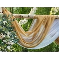 thumbnail image 2 of Warm Home Designs Wedding Arch Draping Fabric Bundle Has 2 288 Inch (24 Feet) Scarves in White & Caramel Gold Colors for Wedding Ceremony or Photo Backdrop. AD White & Gold 288, 2 of 6