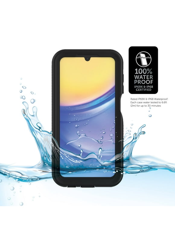 Body Glove Tidal Waterproof Phone Case for Samsung Galaxy A15 5G - Black/Clear