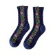 thumbnail image 2 of Calcetines de invierno de longitud media para mujer - mezcla de algodón, patrón retro en relieve, multicolor, puño de 5,9 pulgadas, 2 of 6