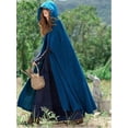 thumbnail image 5 of Winter Long Cape Women Warm Robe Wool Hooded Cloak Jacket Windproof Poncho Coat Costume, 5 of 5