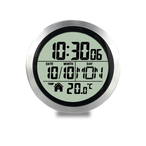 No Punching Suction Cup Home Waterproof Bathroom Washroom Kitchen LCD Digital Display Silver