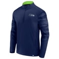 thumbnail image 2 of Men's Fanatics College Navy Seattle Seahawks Ringer Quarter-Zip Jacket, 2 of 3