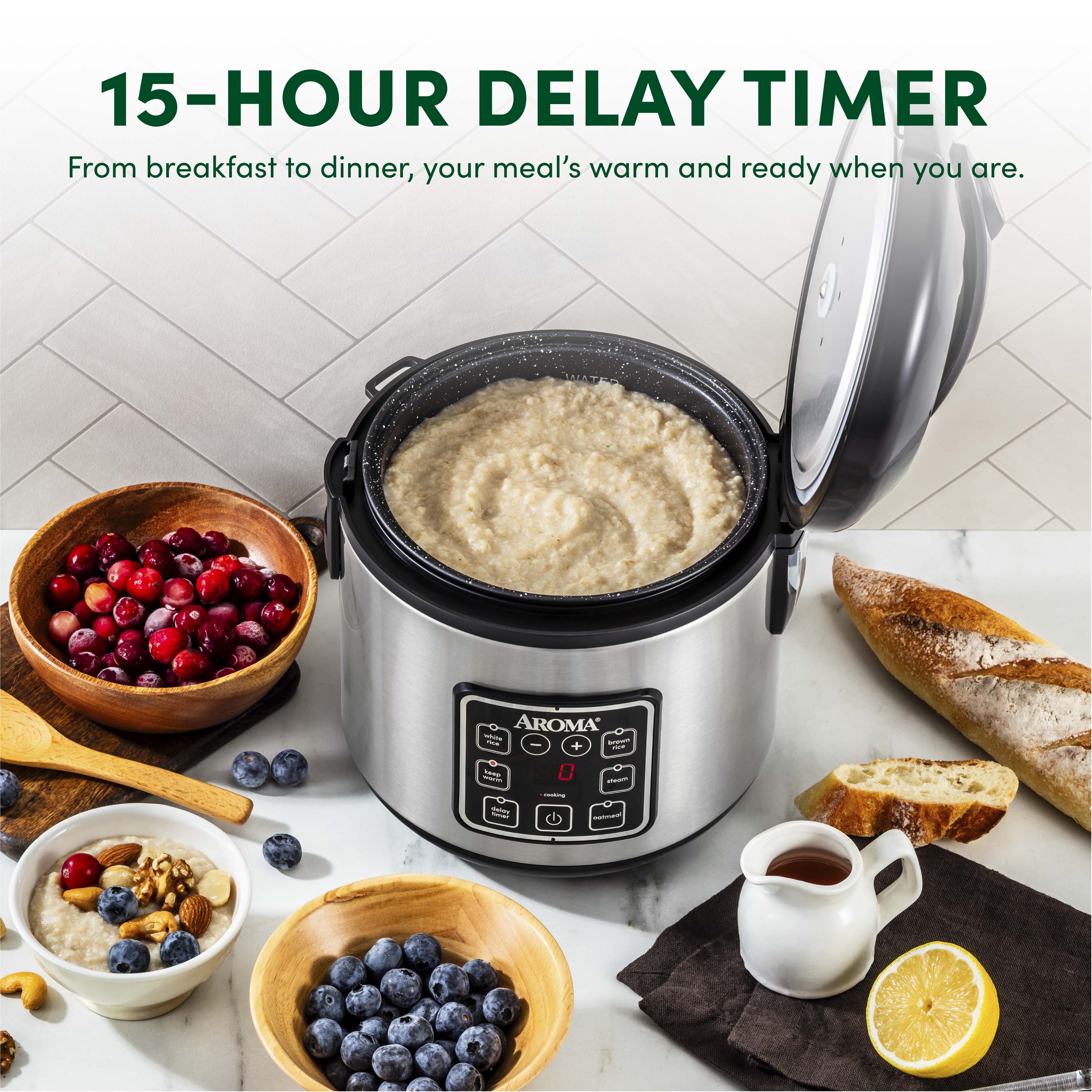 Aroma 8-Cup Digital Rice Cooker & Food Steamer photo 3