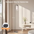 thumbnail image 3 of BedLuxury Dimmable Arc Floor Lamp with Remote Control for Living Room, Bedroom, 9W LED Bulb Included, Linen Shade, Beige, 3 of 8