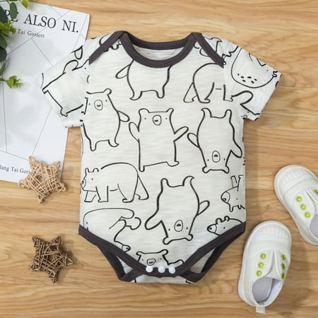 

Herrnalise Infant Newborn Baby Girls Boys Cartoon Cute Bodysuit Romper Casual Clothes