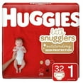 thumbnail image 2 of (3 pack) Huggies Little Snugglers Diapers, Heavy Absorbency, Size 1 (8 to 14 Pounds), 32 Count, 2 of 5