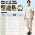 thumbnail image 2 of liyiyiyia Men's Button Short Sleeve Shirts for Fishing Hiking Outdoor Workwear Outdoor Quick Dry Sun Protection Button Work Shirt Casual Tops, 2 of 7