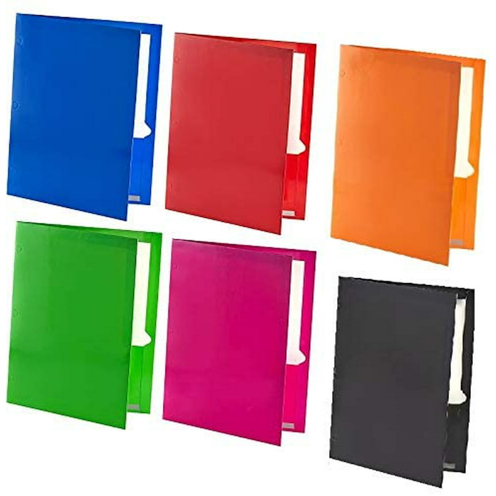 Eucatus 12 5 X 9 5 2 Pocket Laminated Folders Original Solids 6 Pack