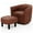 Brown, variant on Giantex Swivel Accent Chair w/Ottoman, Modern Barrel Club Chair, Swivel Single Sofa w/Footrest, Gray