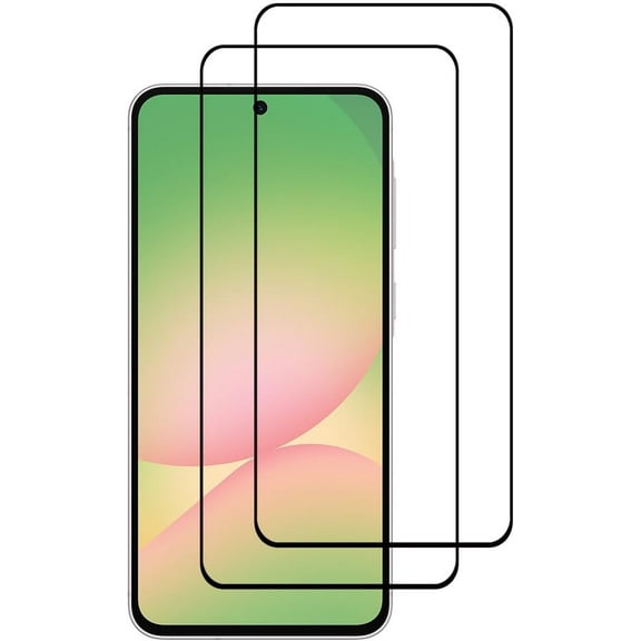 LEEKUANGSU [2 Pack] Black Tempered Glass Screen Protector Frontier Protective Protector Full Cover for Samsung Galaxy A56 2025
