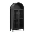 thumbnail image 2 of Jakoola 67" Arched Pantry Storage Cabinet with Lights, Glass Doors & Adjustable Shelves for Kitchen,Dinning Room & Living Room, Black, 2 of 11