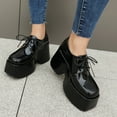thumbnail image 5 of YOWMNS Women's Stylish Platform Chunky Shoes Flatform Lace up Brogue Shoes, 5 of 5