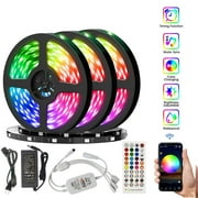 50ft/15M LED Strip Lights, Waterproof Led Lights Music Sync Color Changing Rope Lights SMD 5050 900 LEDs RGB Light Strips with Bluetooth Controller Apply for TV, Bedroom, Party and Home Decoration